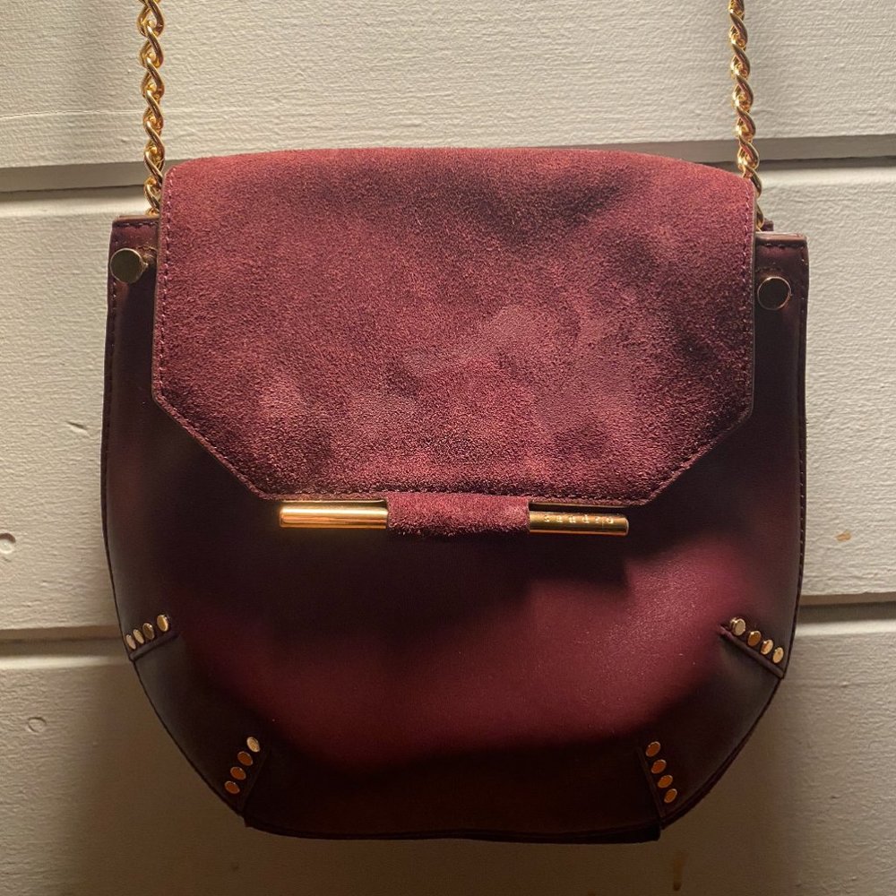 Sandro Bonnie Burgundy Leather Handbag
